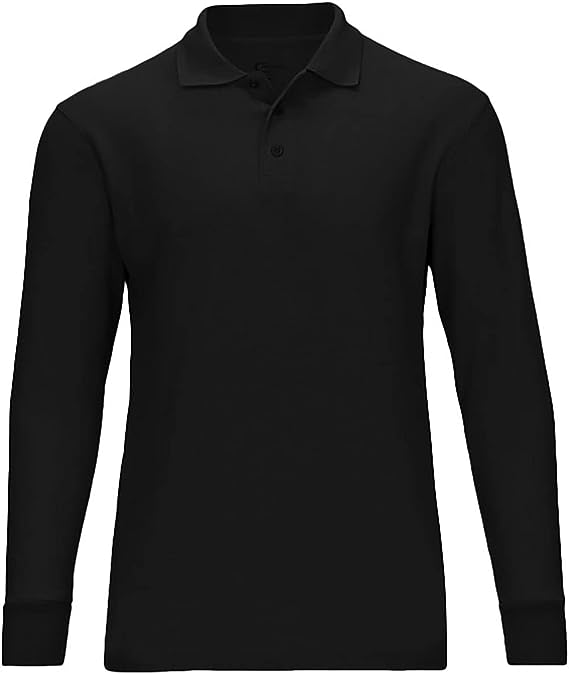 Toddlers Long Sleeve Pique Polo Shirt - Single
