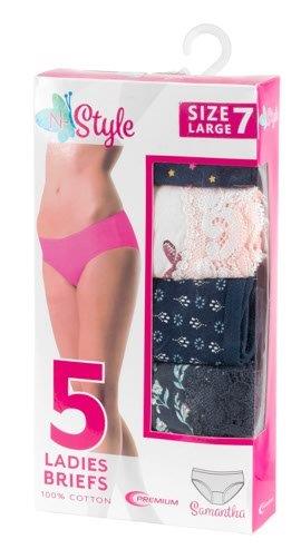 Ladies 5 pack Briefs - single