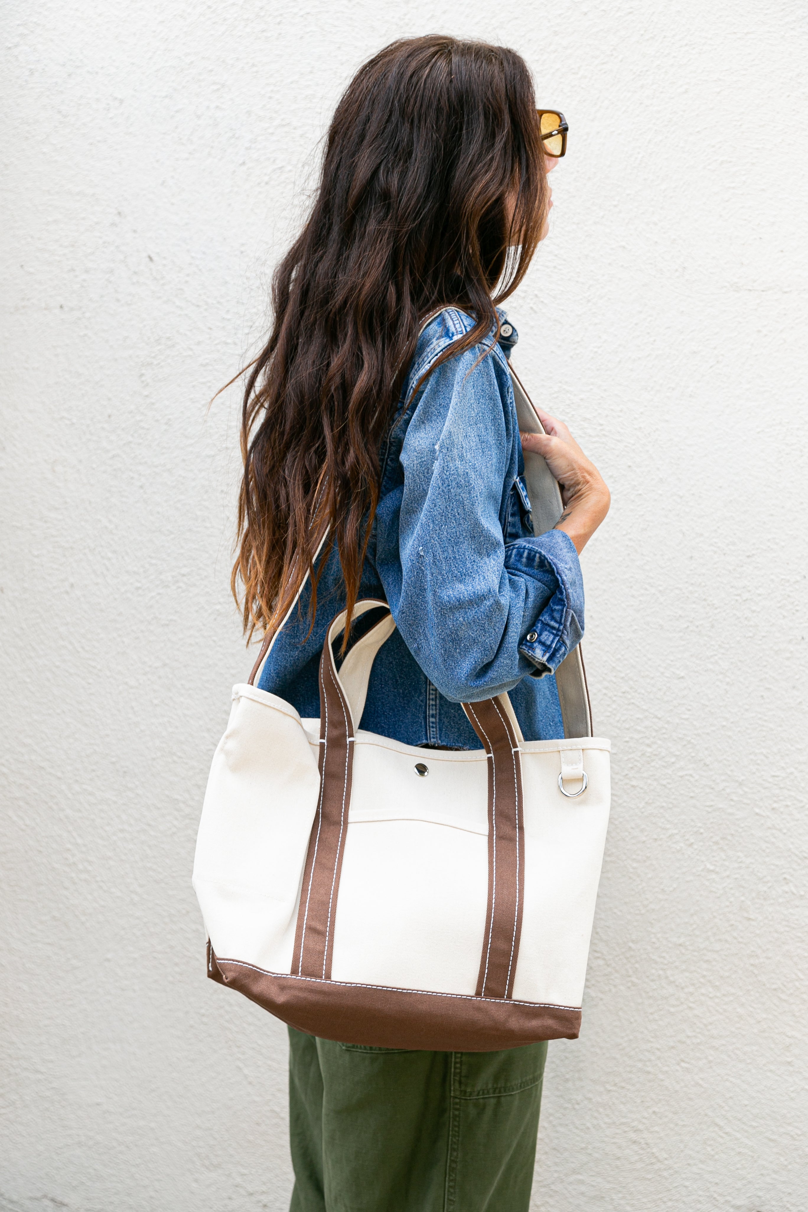 Oliver Canvas Utility Tote in Brown Natural