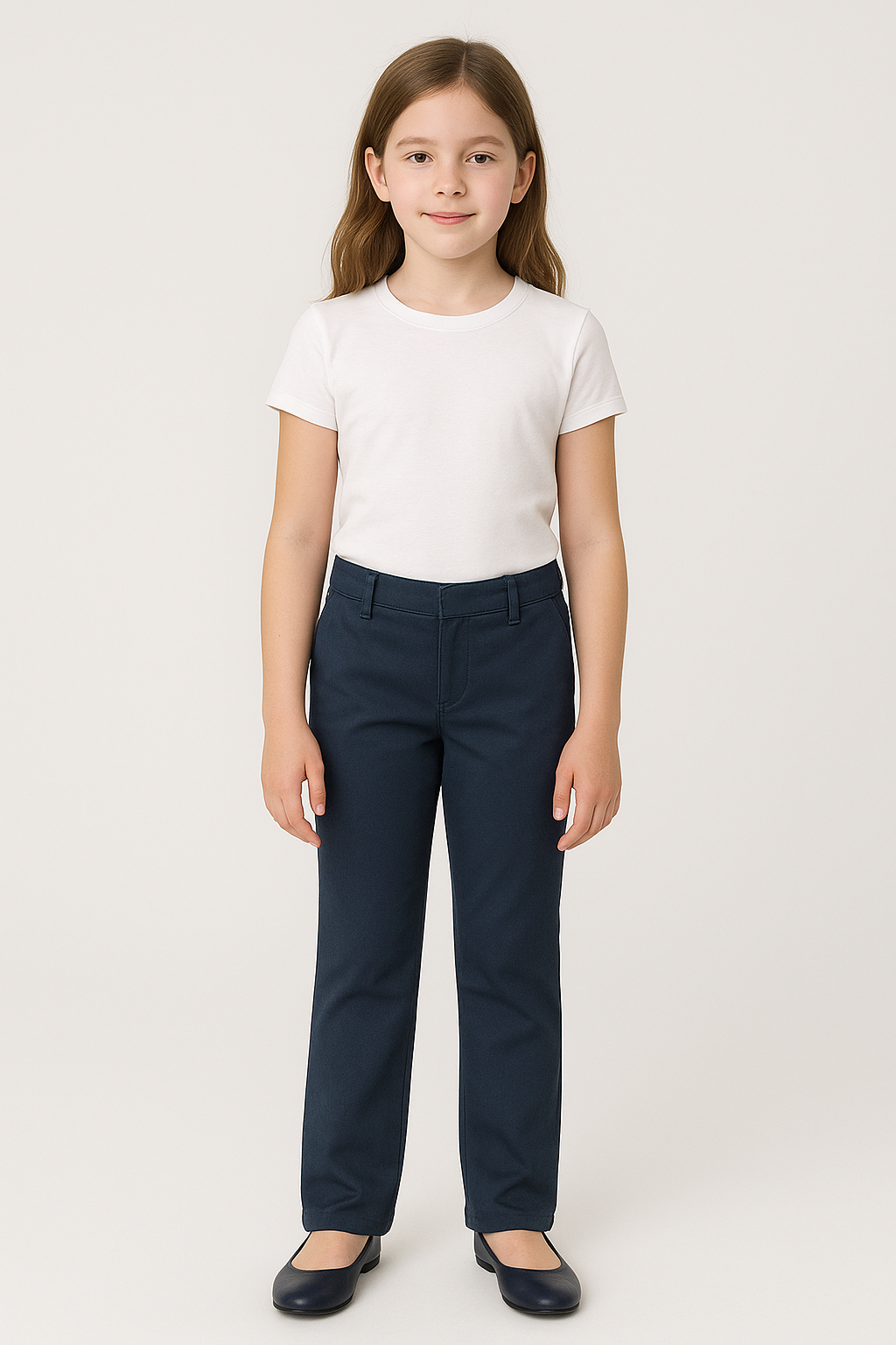 Girls Flat Front Pants - Single