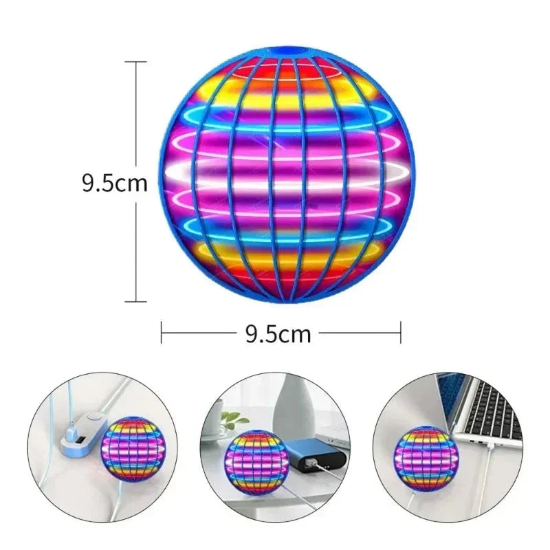 Flying Spinner Ball with LED Lights – Hand-Controlled Boomerang Toy for Kids & Adults, 360° Rotating Indoor Outdoor Hover Ball