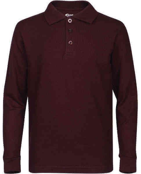 Toddlers Long Sleeve Pique Polo Shirt - Single