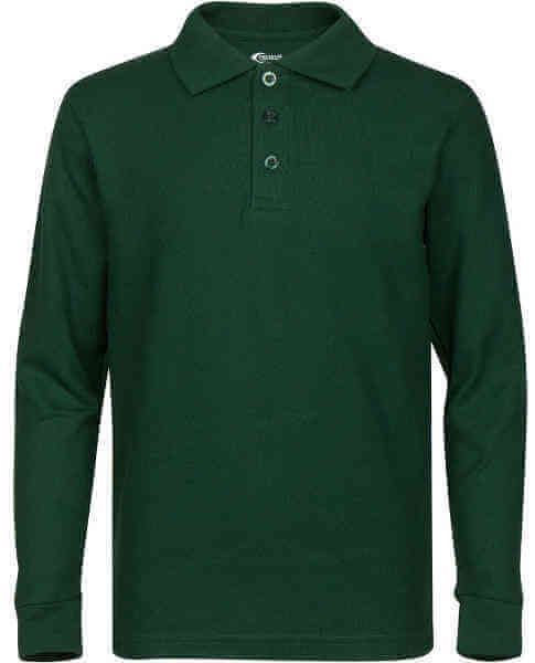 Toddlers Long Sleeve Pique Polo Shirt - Single