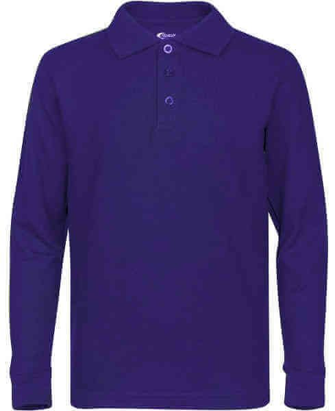 Toddlers Long Sleeve Pique Polo Shirt - Single