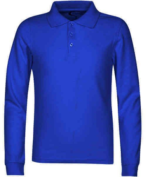 Toddlers Long Sleeve Pique Polo Shirt - Single