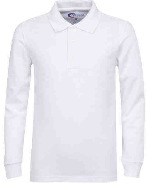 Toddlers Long Sleeve Pique Polo Shirt - Single