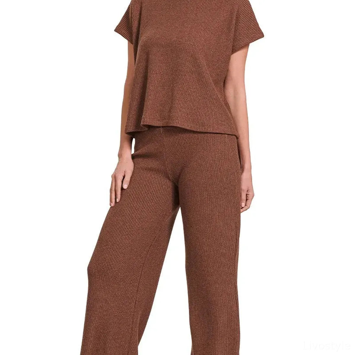 Sweater Boxy Top & Long Pants Set