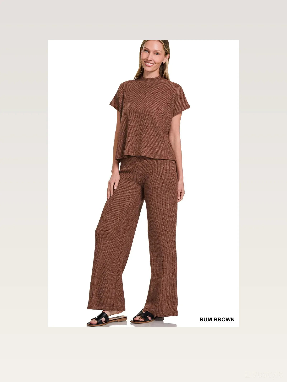 Sweater Boxy Top & Long Pants Set